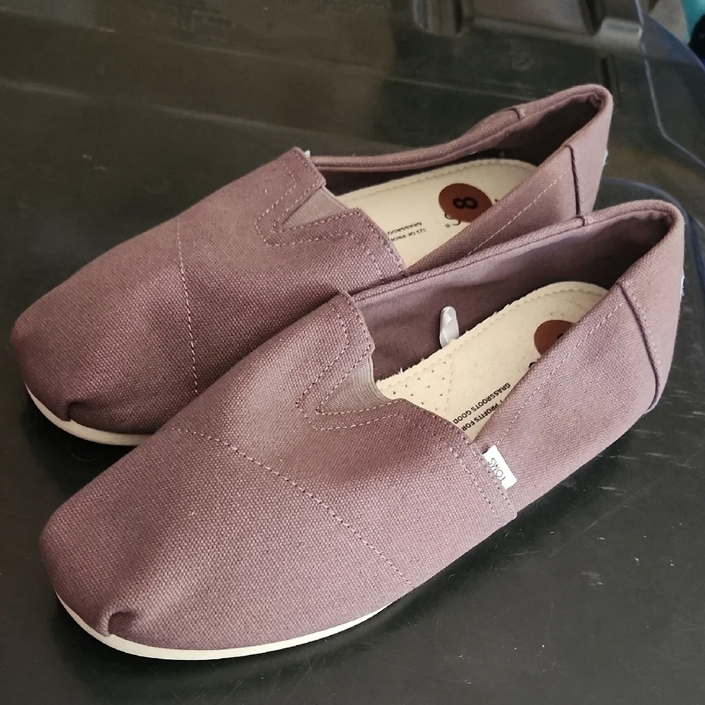 Toms Brown Canvas Slip-Ons